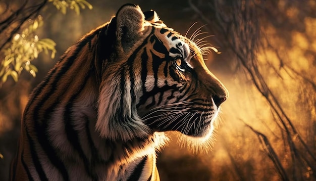 A tiger in the forest