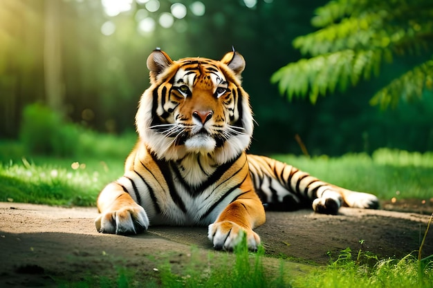 Tiger on the grass wallpapers and images wallpapers