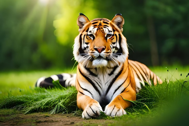 Tiger on the grass wallpapers