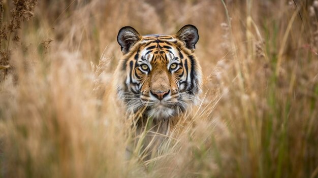 A tiger in the grass