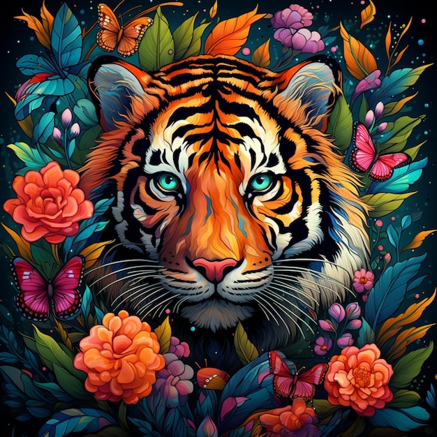 tiger head illustration