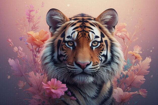 tiger head image with ai generated