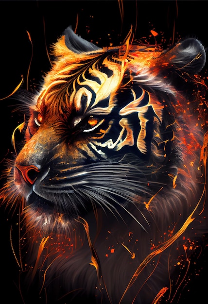 Tiger head print AI render