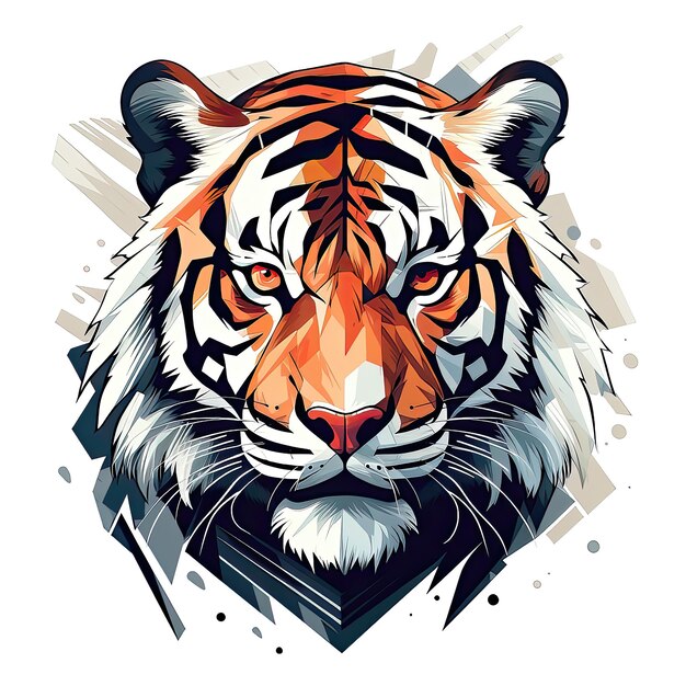Premium AI Image | Tiger head vector illustration Isolated on a white