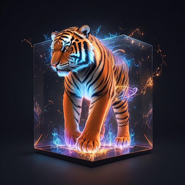 A tiger illustration design for a tshirt or wallpaper ai generated