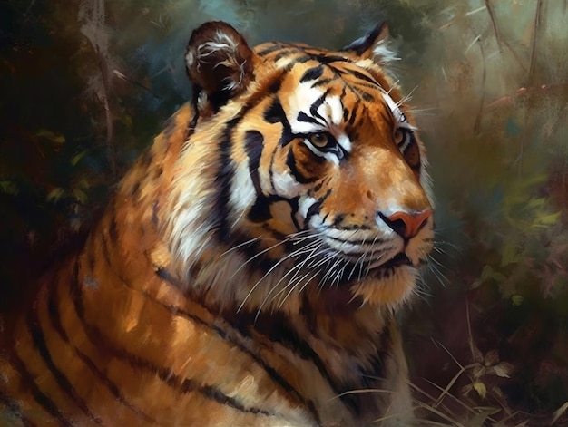 Tiger illustration paintings of unique wall art