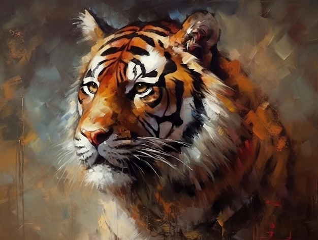 Tiger illustration paintings of unique wall art