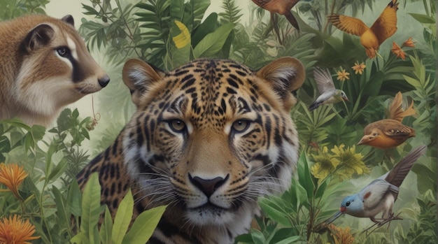 a tiger is shown in a picture with a tiger on the back