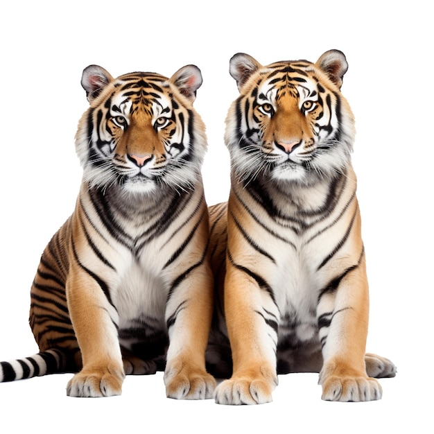 Tiger isolated on background with Generative AI