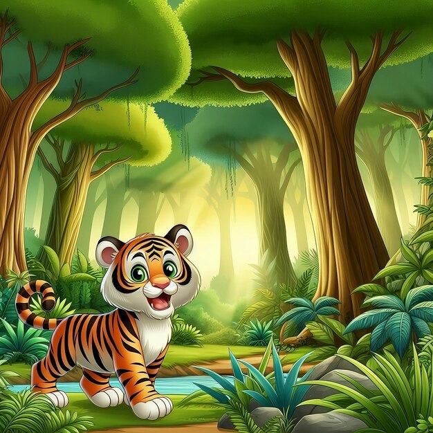 a tiger in the jungle with a tiger on the back