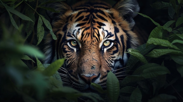 A tiger in the jungle