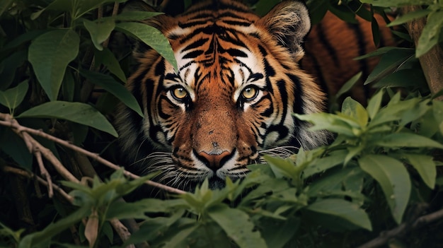 A tiger in the jungle