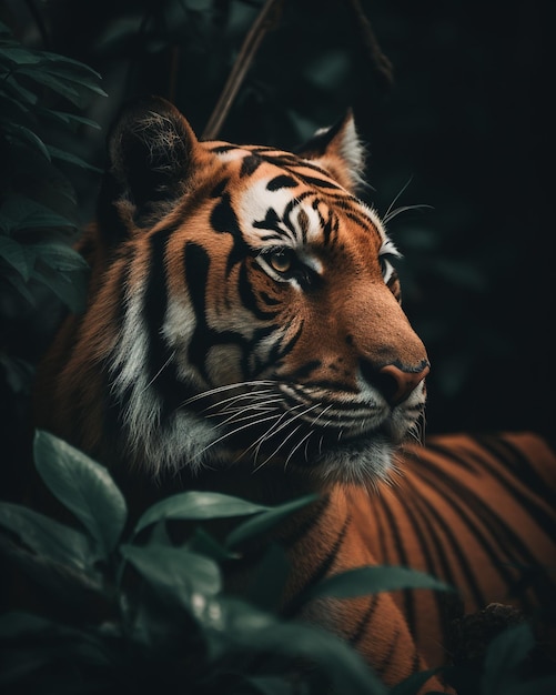 A tiger in the jungle