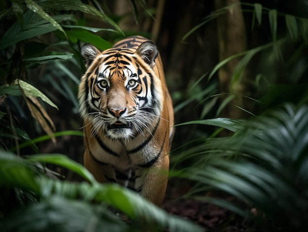 A tiger in the jungle