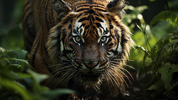 A tiger in the jungle