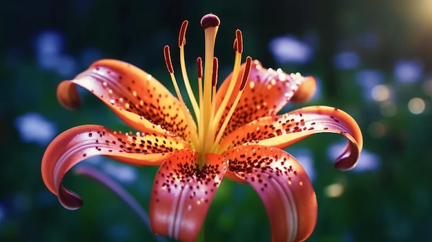 Premium AI Image | Tiger Lily flower beautifully bloomed with natural ...
