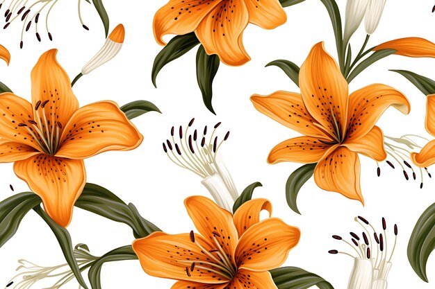 tiger lily flower illustration pettern pettern art