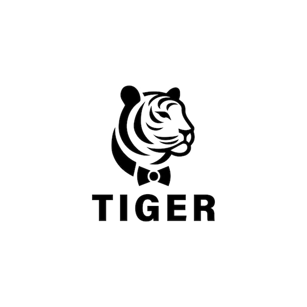 Photo the tiger logo is designed using a minimalist vector style and is black and white