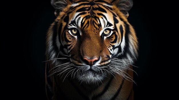 Tiger Looking Straight Ahead Illustration