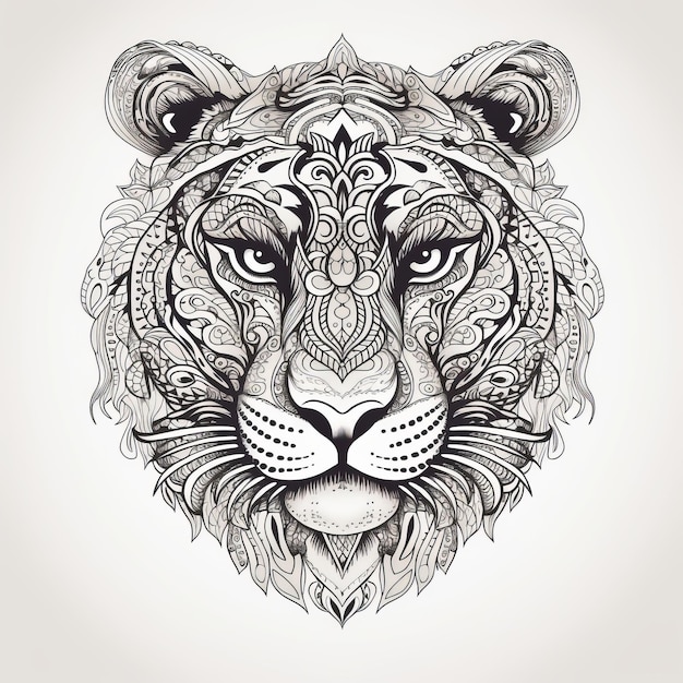 Tiger in mandala style Illustration AI GenerativexA