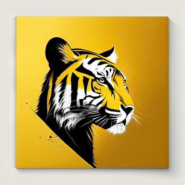 Tiger minimalist illustration