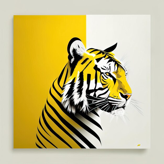 Tiger minimalist illustration