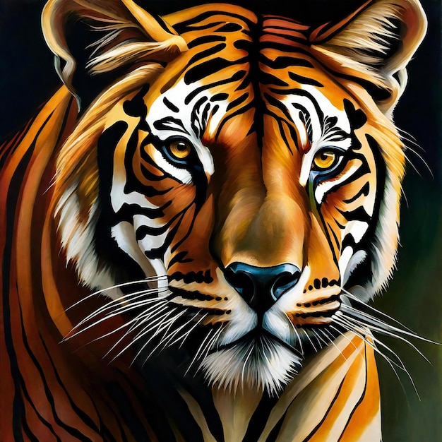 Tiger painting The tiger is the symbol of the year 2022