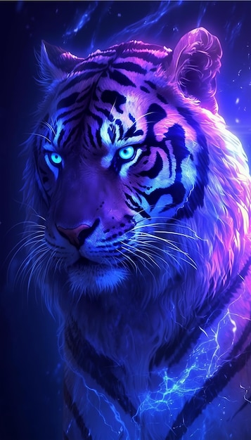 Tiger portrait wallpaper with fantastic background