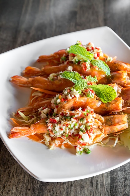 Tiger prawn spicy salad