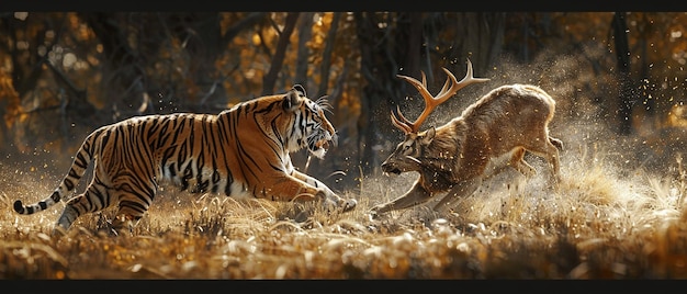 Photo tiger prey hunt