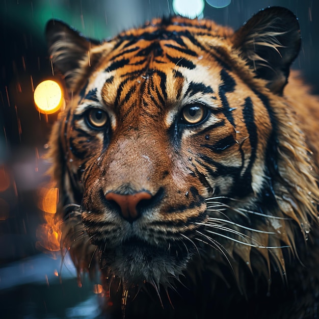 A tiger in the rain Generative AI Art