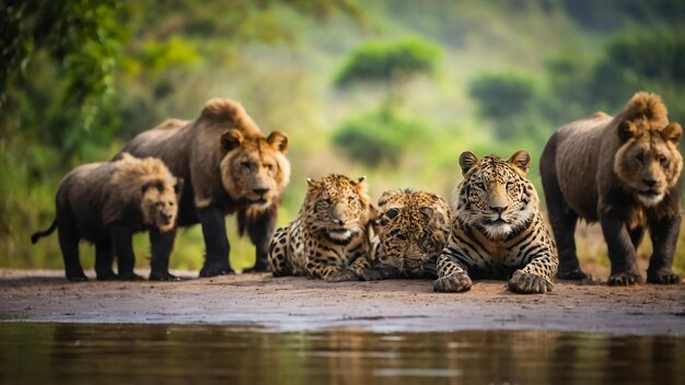 Foto tigre che riposa su un ramo d'albero