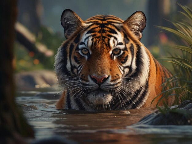 Tiger in the river