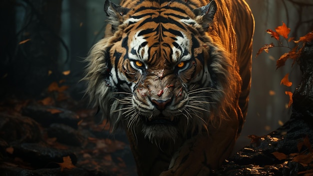 tiger roaring photo wallpaper