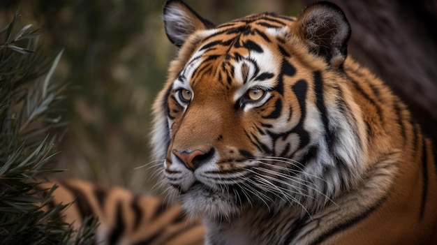 A tiger's face is shown in this undated photo.