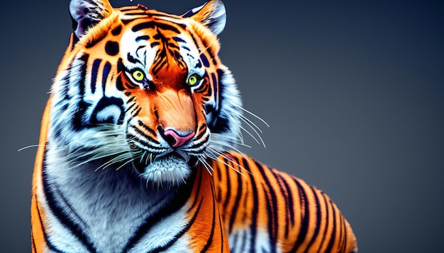 Чувство моды тигра Ревущая демонстрация стильной элегантности Яростная и невероятная