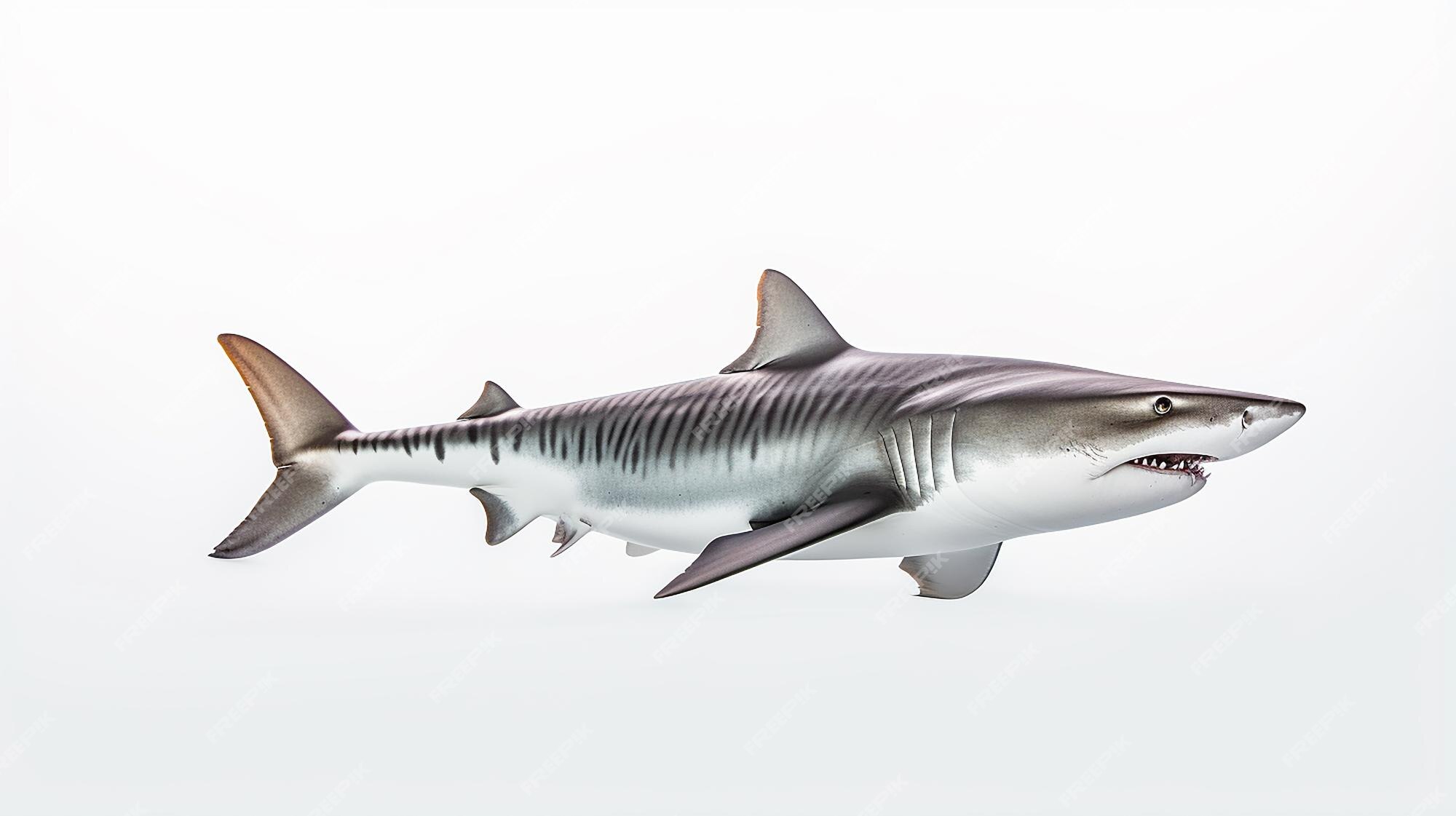 Premium AI Image | Tiger Shark Isolated on White Background