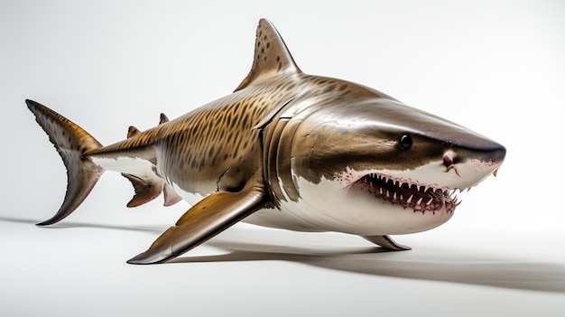 A tiger shark on white background