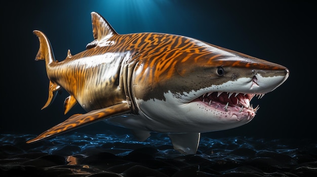 Premium AI Image | A tiger shark white background