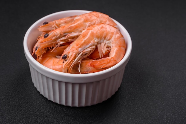 Tiger shrimp or langoustine boiled with spices and salt