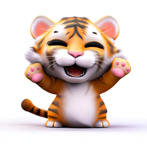 3d Rendered Illustration Of Sitting Tiger Cartoon Character Stock Photo,  Picture and Royalty Free Image. Image 53977474.