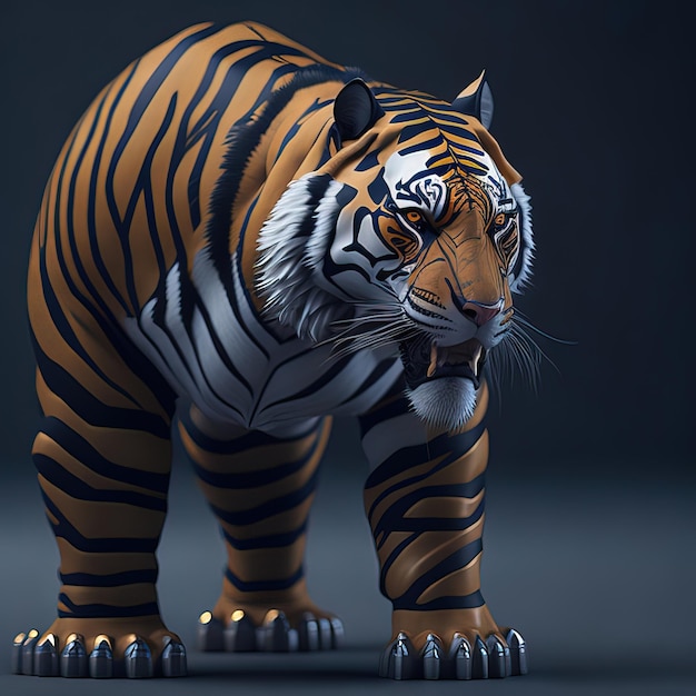 Futuristic portrait of a tiger. 3D Rendering., Ai Generative Image 23184748  Stock Photo at Vecteezy