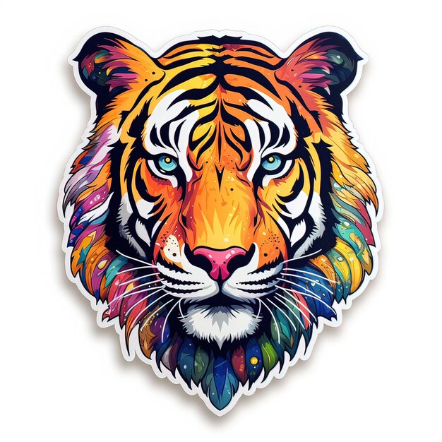 Tiger sticker design for tshirt Generative ai