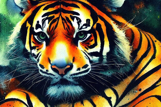 Tiger in the sun color art