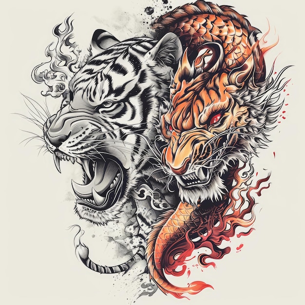 Tiger Tattoo design illustration