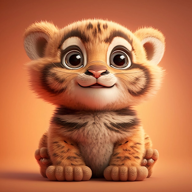 The World's Most Adorable Tiger 3D Rendering · Creative Fabrica