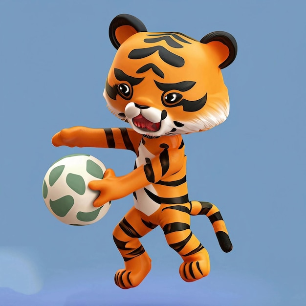 A tiger toy that has the number 1 on it