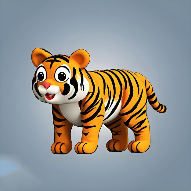 A tiger toy that has the number 1 on it