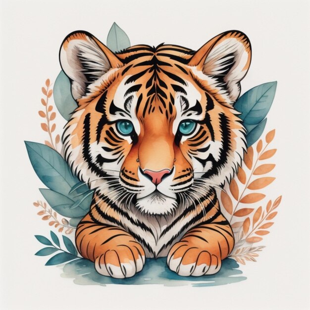 Векторный мультфильм о тиграх