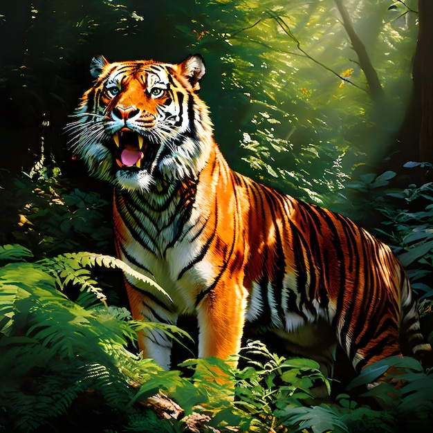 A Tiger walking in Jungle